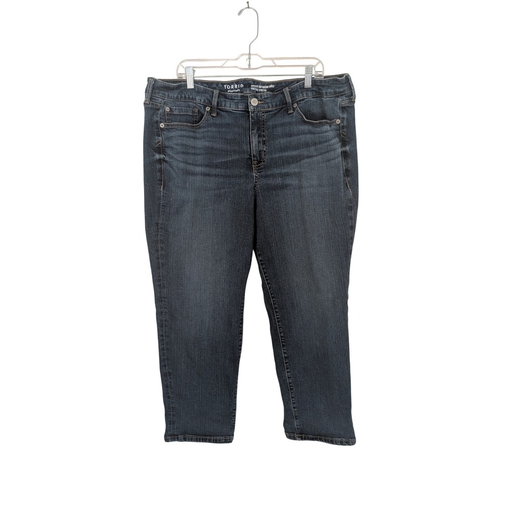Torrid Perfect Boyfriend Ankle Jeans Dark Wash Vintage Stretch Size 20S Womens